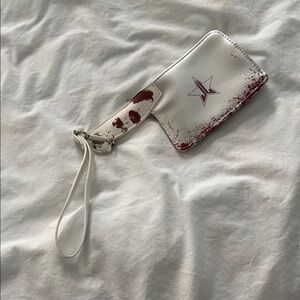 White and Red Wristlet with Star Logo